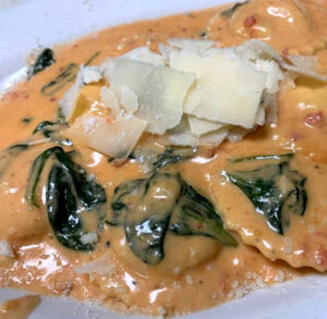 Lobster Ravioli in Pink Cream Sauce